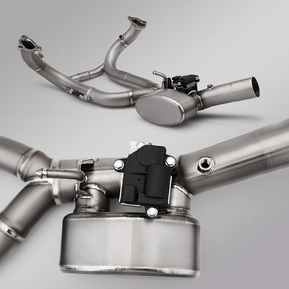 Titanium Motorcycle Exhaust Front Pipe 60mm Header with Electric Controlled Valve for R1250GS R1250 GS Adventure New Condition